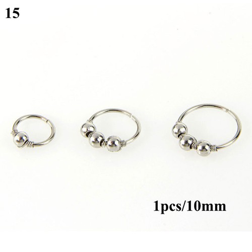 Nose Ring Surgical Steel Hoop Lip Ear Face Fake Septum Helix Body Piercing Ringþ - Picture 22 of 25