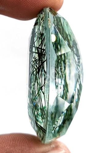 161.25 CT Pear Cut Green Rutilated Quartz Certified Transparent Loose Gems 5MRS - Picture 4 of 8