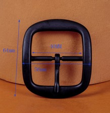 SOLID HEAVY BLACK PRONG CENTER BAR PIN BELT BUCKLE REPLACEMENT FITS 1-1/2" BELTS