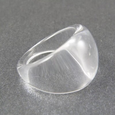 Thick Plastic Rings Rings Clear Transparent Chunky Wide Plastic Ring - NEW Retro 80's SMALL SIZE ...