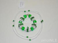 Ilde Santeria Ifa Orisha Bracelet Idde Mazo & Collar Obatala Aguama Glass Beads Ilde Santeria Ifa Orisha Bracelet Idde Mazo & Collar Obatala Aguama Glass Beads
