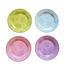 Rosanna 8” Salad Dessert Plates Boxed Set of 4 Winter Wonderland Snowflakes