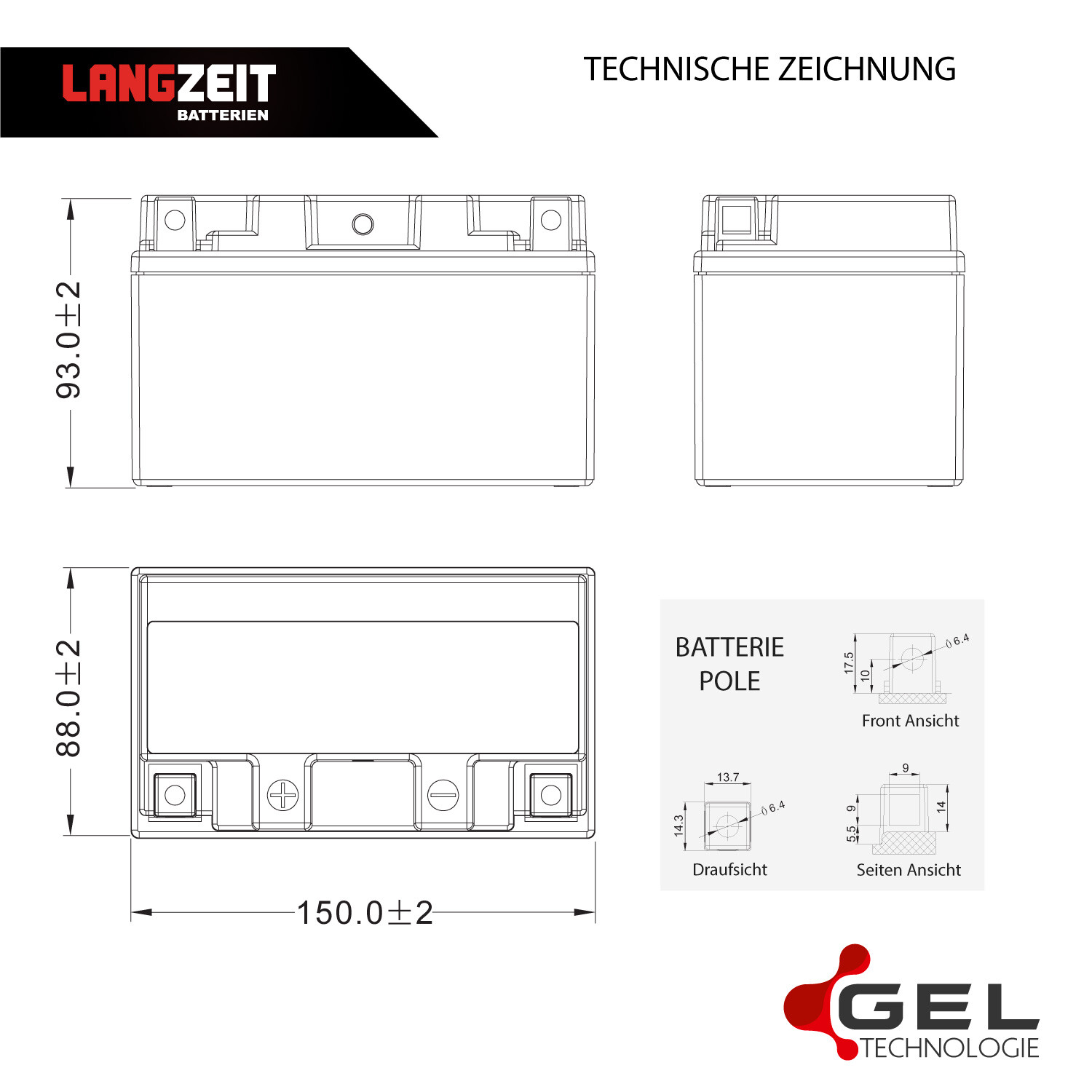 LP motor accu 8.6Ah Gel - GTZ10-S - Accu Flevoland