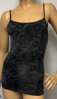 Yummie Tummie Kylie Seamless Camisole Tank in Black/Graphite YT4-042 NEW