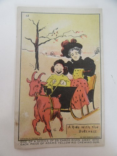 Antike Kaugummikarte von 1896, eine Fahrt mit der Dutchess, Erlaubnis NY Journal