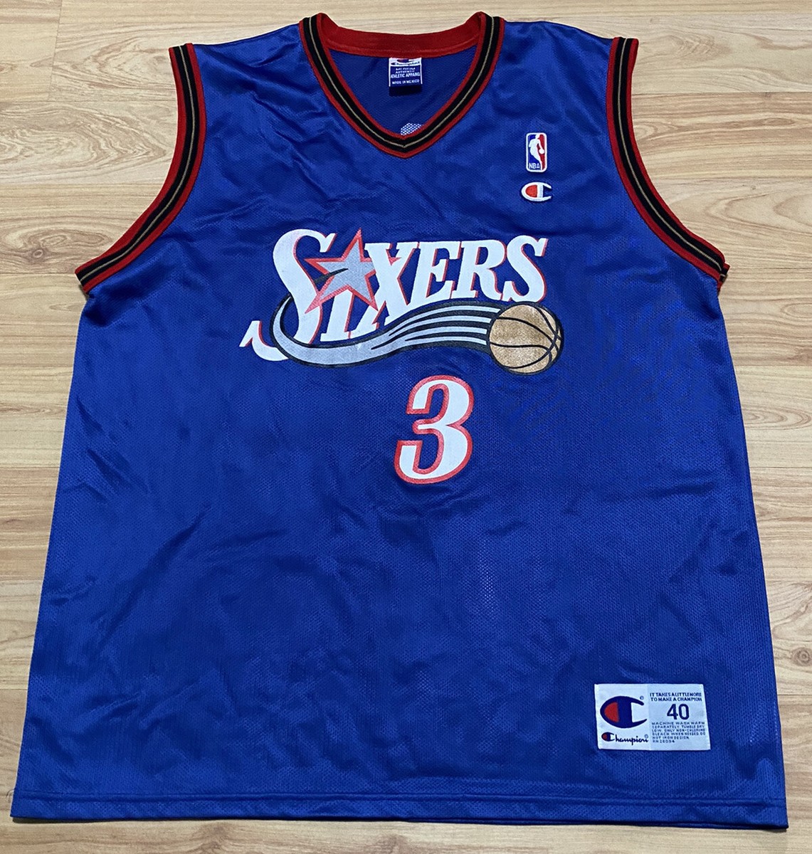 NIKE 76ERS IVerson(アイバーソン)2XLレプリカユニフォーム Nike Team Philadelphia 76ers Allen Iverson XL Long Black Red