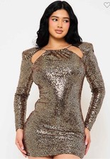 SEQUIN OPEN BACK MINI DRESS