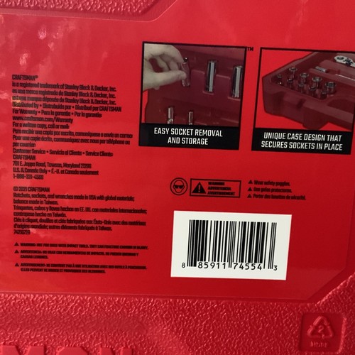 Craftsman CMMT45016, 59pc Socket Set 6pt SAE/Metric, USA Made - Picture 7 of 15