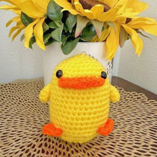 Handmade Crochet Yellow Duck Keychain/Crochet Duck/Stuffed Animal Duck SGZ08901 