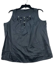A New Approach Blouse Womens size Large Gray Embellished Jewels Career