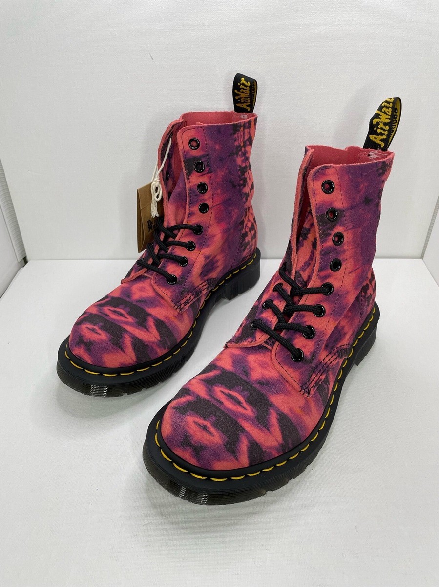 Dr Martens 1460 Pascal Tie Dye Purple Printed Suede Leather Boot