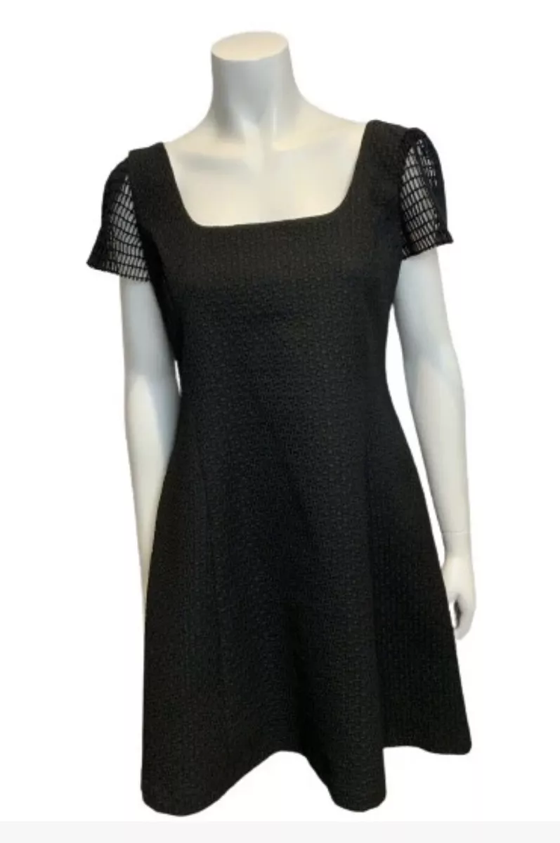 Juliju Elegant Jacquard Little Black Dress Size I 42 US 6 UK 10