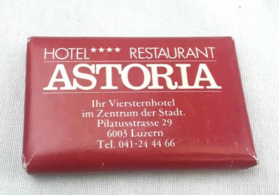 Vintage Hotel Restaurant Astoria Switzerland Soap Bar 6003 Luzern