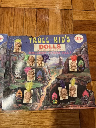 Vintage gumball VENDING MACHINE display Cards Trolls Lot Of 2 - Picture 3 of 3
