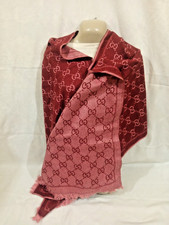 GUCCI women's Scarf Shawl Stole wrap Wool and Acryal Made in Italy Red GG