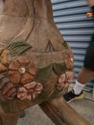 Vintage Handmade carousel Painted Wooden Horse with Floral Decorations — photo 7