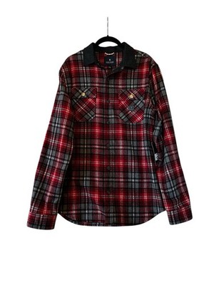 Roark Revival Nordsman Flannel Shirt Jacket Elbow Patch Plaid Size Large NWT