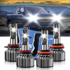 For Ram 1500 2011-2023 LED Headlight Kit Bulb Combo High Low Beam 6500K 26000LM