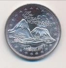 THE GREAT NORTHWEST  1 TROY OUNCE 999 SILVER ROUND MT HOOD AND MT ST HELENS    A