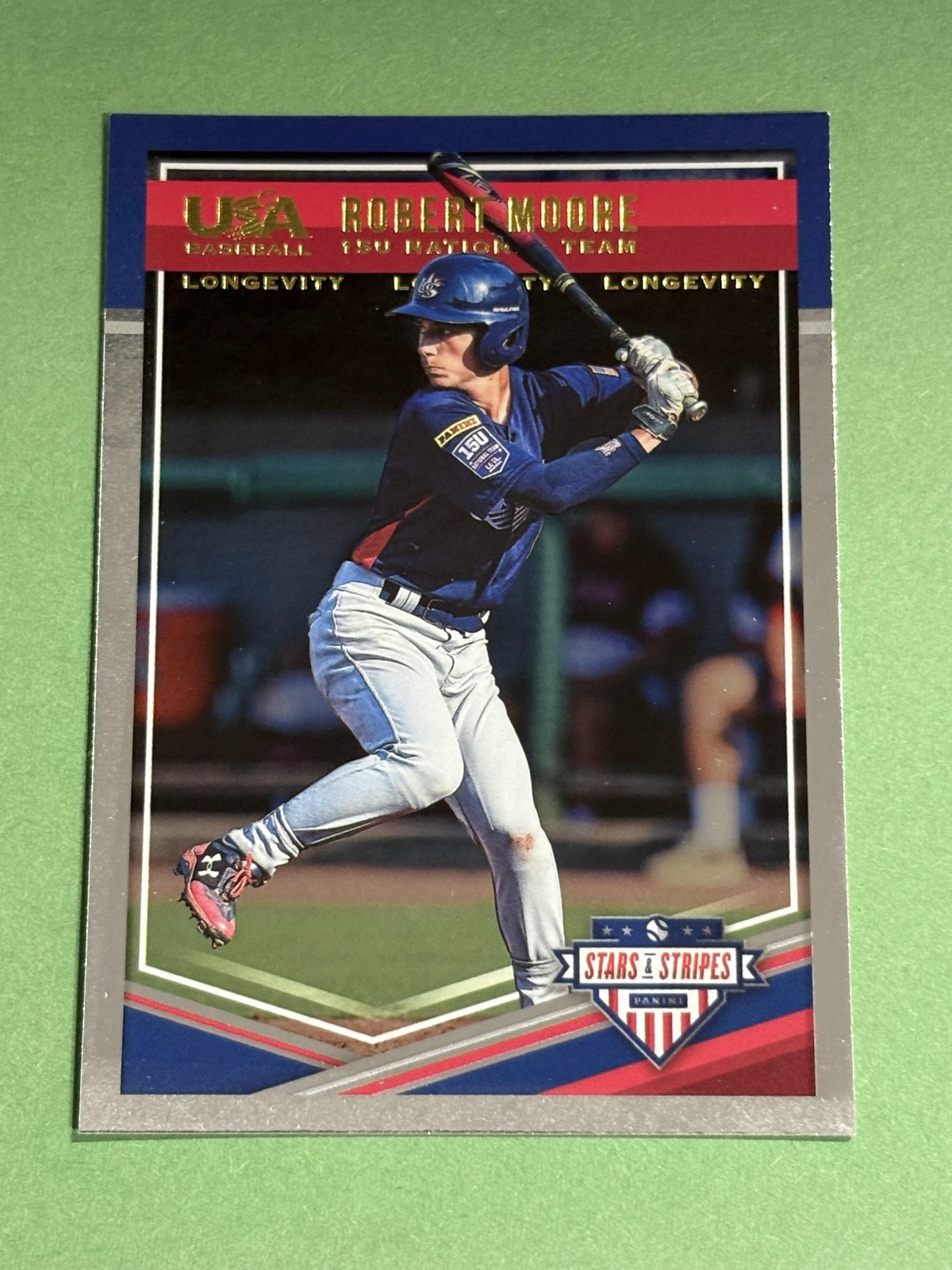 Robert Moore 2018 Panini USA Baseball Stars & Stripes Longevity Base #67 T171