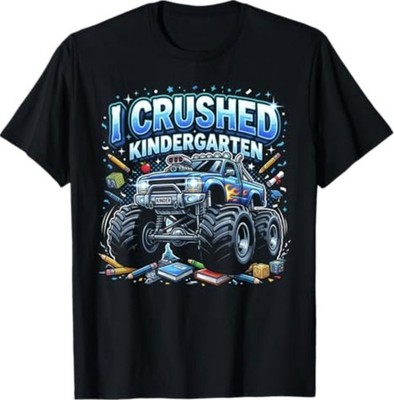 I Crushed Kindergarten Monster Truck Graduation Boys T-Shirt