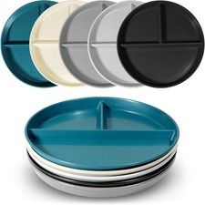Portion Control Plate For Adults 9 Inch 5Pcs, Round Divided Plates for Adults