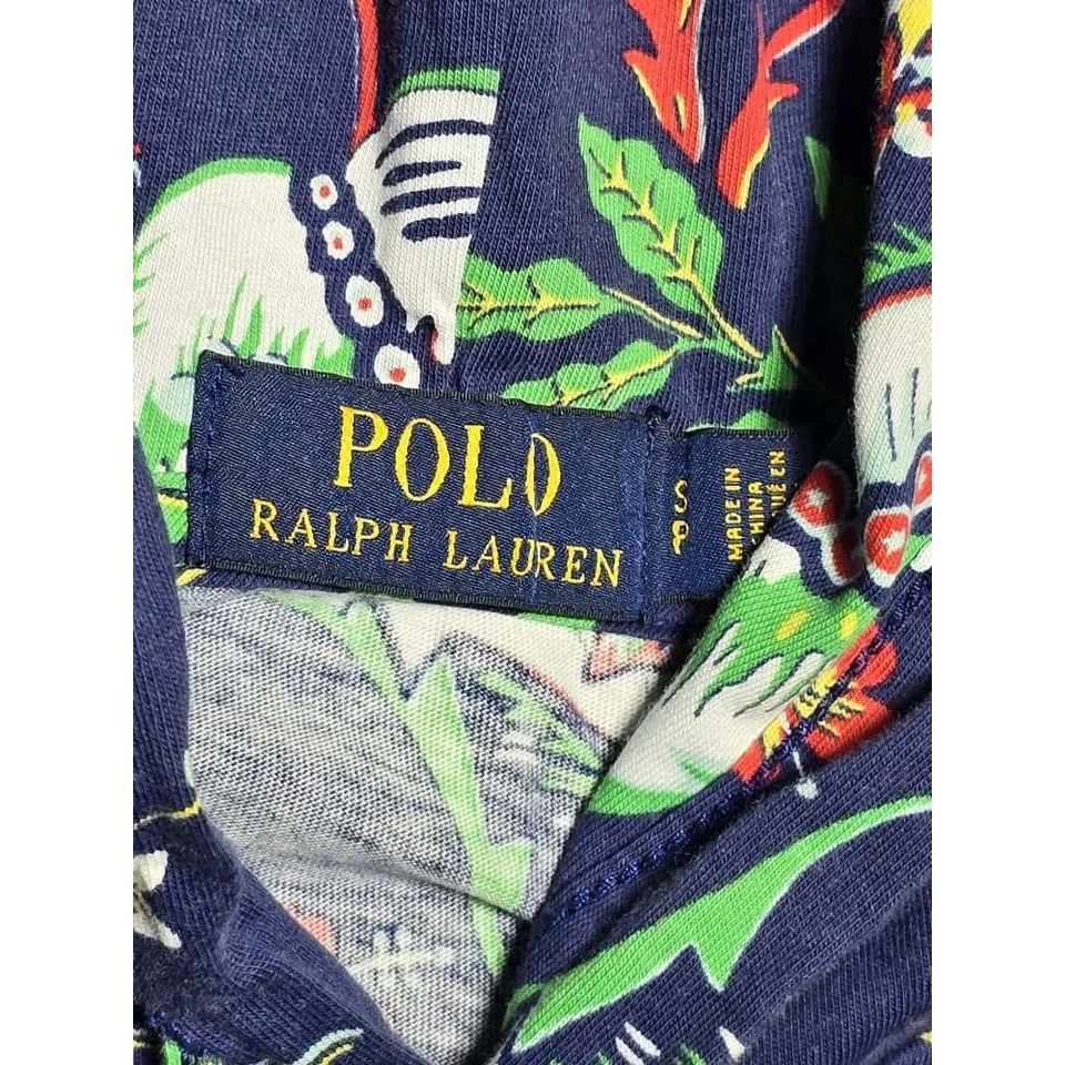 Рубашка с капюшоном Polo Ralph Lauren гавайский принт длинным рукавом мужская AOP маленькая - Изображение 2 из 4