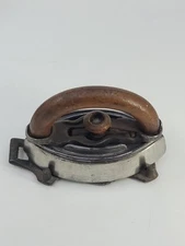 Vintage Cast Iron Childrens Toy Sad Iron Primative Wood Handle Farm Country