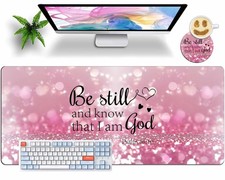 Extended Large Mouse Pad with Coaster 35.4" x 15.7", Christian Bible