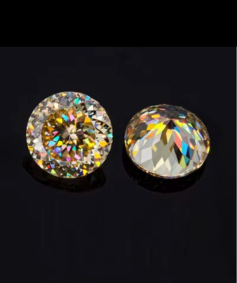 1 Crt Natural Special Rare Cut Diamond Yellow Round D Grade VVS1 + Gift Wedding