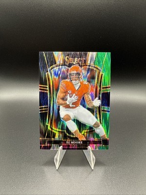 2025 Panini Select Premier Level D.J. Moore #173 Black & Green Shock Prizm