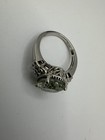 Sterling Silver Large Oval Stone Ring Size 9 Vintage Filigree — photo 8