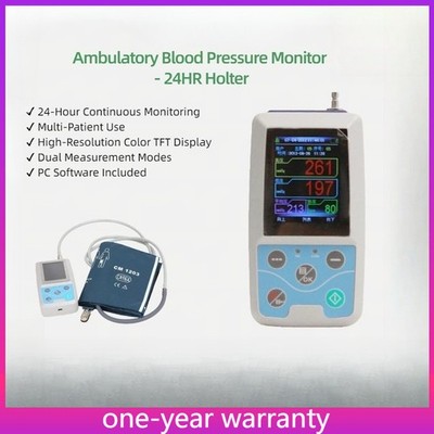ABPM50 24H Ambulatory Blood Pressure Monitor ECG Holter Recorder w/ PC Software