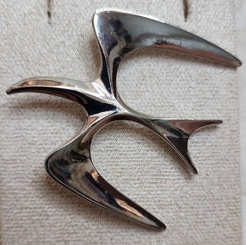 VINTAGE Sarah Coventry Silver Tone Bird Brooch Lot – Swallow Dove Modernist Pin - Picture 10 of 12