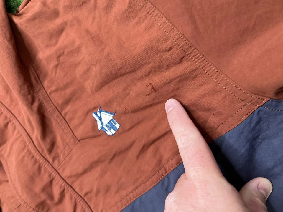 Chaqueta Patagonia Istmo Anorak Para Hombre Grande Naranja Azul Pullover con Capucha 26515 Foto 3 de 4