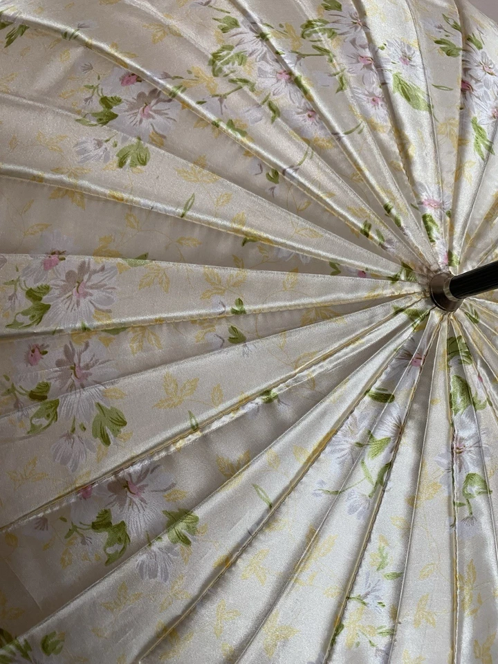 "Paraguas de hadas de colección parasol 31"" multicolor pastel satinado floral 37"" diámetro" Foto 2 de 4