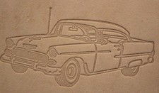 ACRYLIC Leather Embossing Stamp CHEVY BEL AIR - LEFT for Veg Tanned Leather