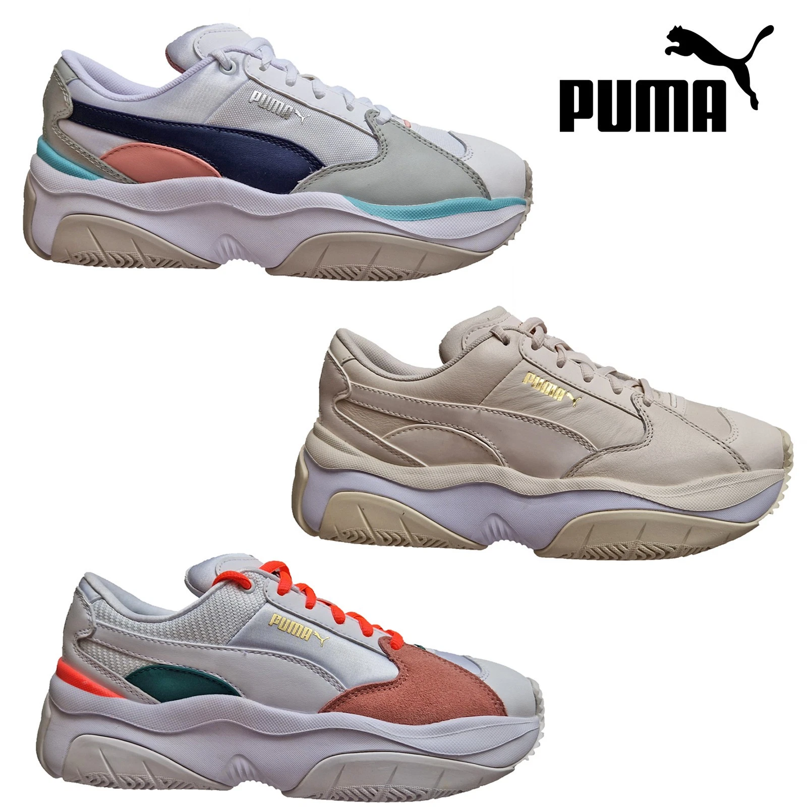 Women's Puma Trainers Storm.Y Retro Casual Fitness Activewear Sneakers UK 3-7.5