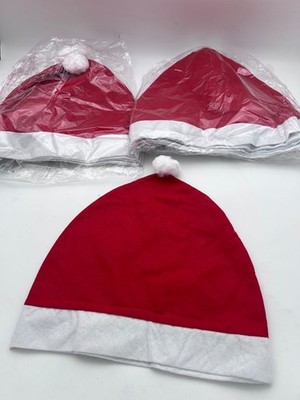 12x Santa Hat Xmas Holiday Cap Christmas Car Headrest Cover Decorations Fest