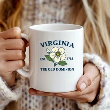 Virginia State Design Coffee Mug /Cup Ceramic – 15 oz