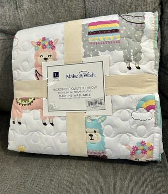 Lush Decor Make A Wish 50 in x 60 in Microfiber Quilted Throw Machine Washable