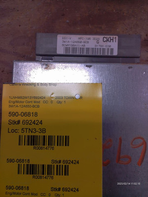 Engine ECM Eec Control Processor ID 3U7A-EJB Fits 03 LINCOLN & TOWN CAR 814776