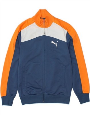 Puma Jungen Grafik Trainingsanzug Oberteil Jacke 9-10 Jahre mittelblau Colourblock CE49