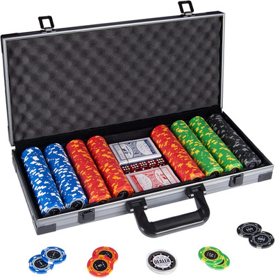 Clay Poker Chips,400Pcs 14 Gram Chip Set with Deluxe Travel Case, Numbered Chips