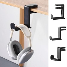 Overear Headphone Holder Headset Hanger Under Desk Earphone Hook Mount Black