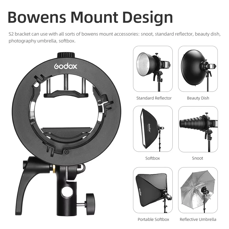 S2 Bowens Mount Flash S-type Holder Bracket for  V1 V860II AD200 AD400PRO Speedl - Image 2 of 4