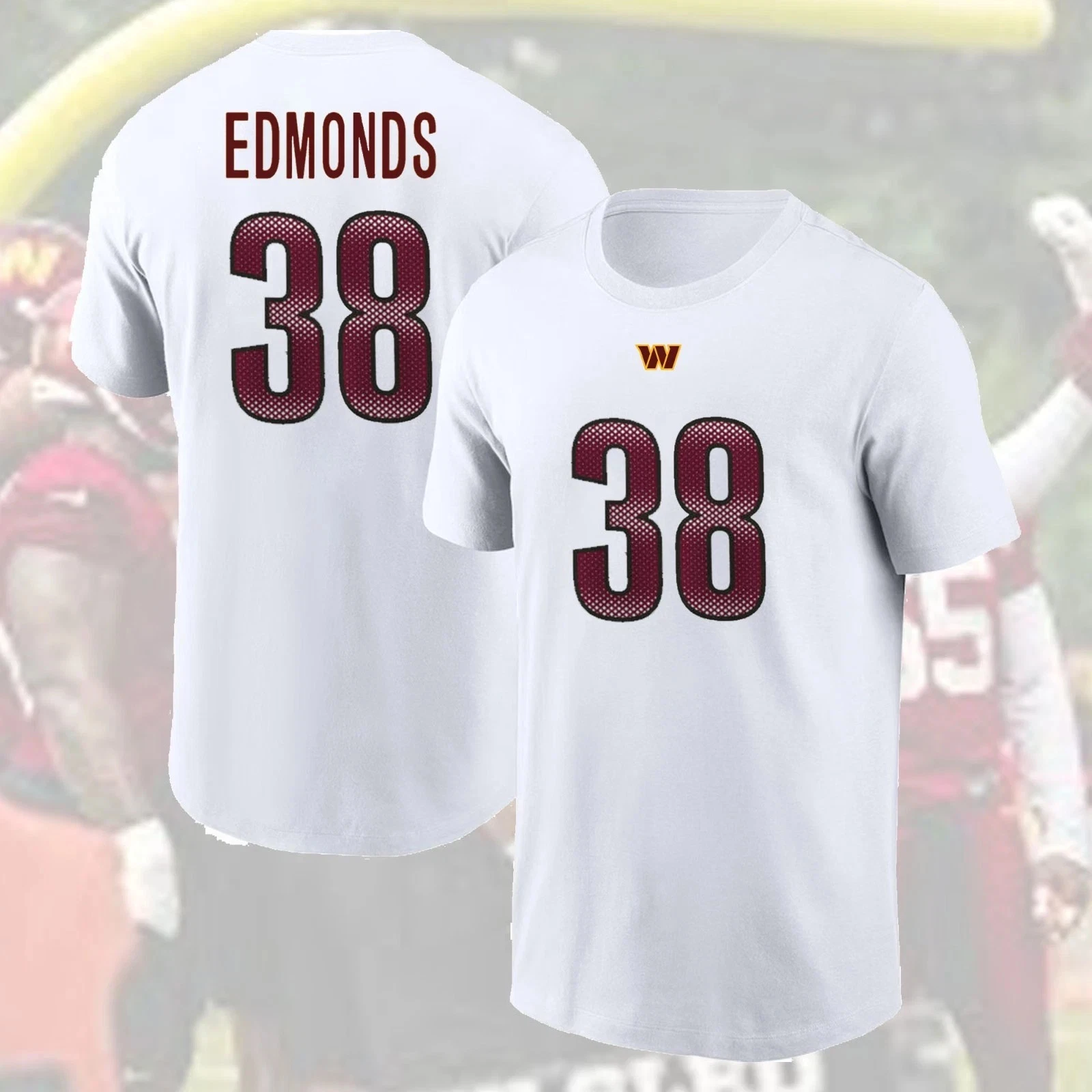 Chase Ed.monds #38 Washington Com.man.ders 2025 Name & Number For Fans