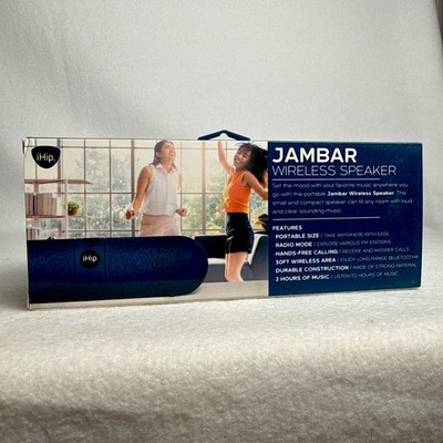 Jambar Wireless Speaker Bluetooth, Blue, 30ft Wireless Area, 2 Hours, Small