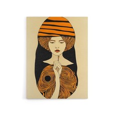Woman Portrait Mid Century Modern Canvas Wall Art Print