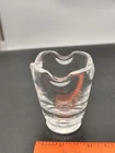 Vintage Steuben 3 Inch Vase With Rolled Rim,signed.